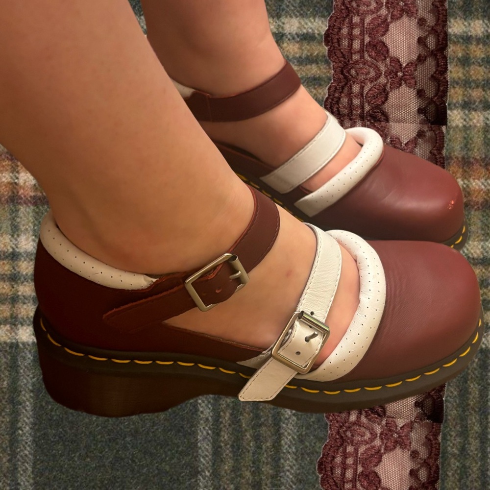 Super Rare Agyness Deyn x Doc Marten strappy heeled Mary Jane sandals